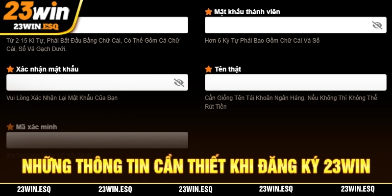 23WIN🎖️Link Đăng Ký Nhà Cái Uy Tín 23WIN.com Chính Thức 2025 20 Những thông mà bạn cần cung cấp cho quá trình đăng ký 23WIN